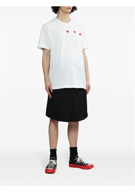 printed t-shirt unisex white in cotton COMME DES GARÇONS PLAY | AX-T337-0513